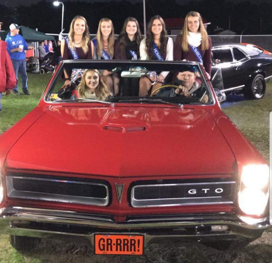 Homecoming Court (left to right) Emily White, Hailey Prestash, Mallarie Maines, Juila Herring, and Jen Adams