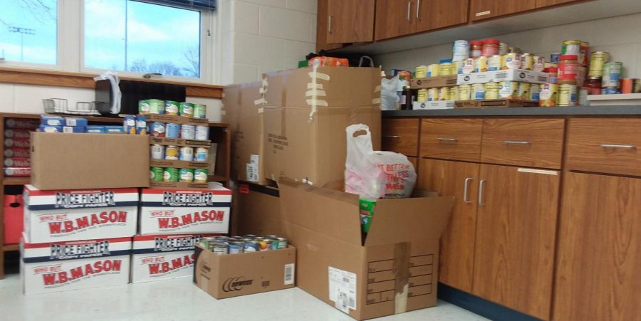 Food collected by students and staff of WB