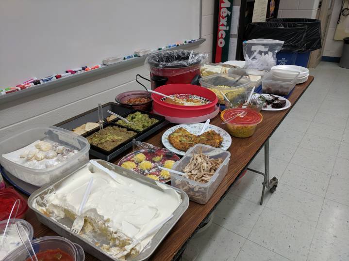 The delicious Cinco de Mayo foods lined up and ready to be eaten 