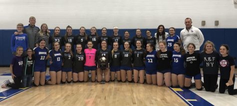 The Jr. High and Varsity with their ICC plaques.