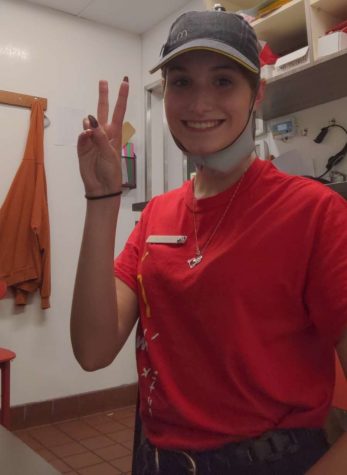 Olivia Blasko, Junior, working as a shift manager at McDonald’s.