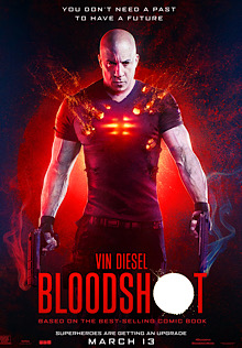 Vin Diesel as Bloodshot with his nanotechnology in the movie.