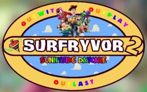 The logo for the second season of the Instagram Survivor game I am hosting, Surfryvor. The theme takes inspiration from the Toy Story movies.