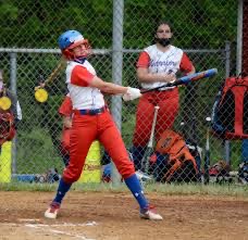 Meghan Cantolina up to bat for the Lady Warriors