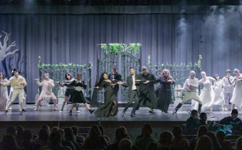 The cast performs the opening number, "When You're an Addams"