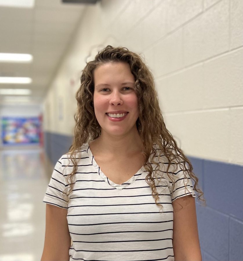 West Branch Area’s new High School English Teacher; Mrs Dickson, poses for a photo.