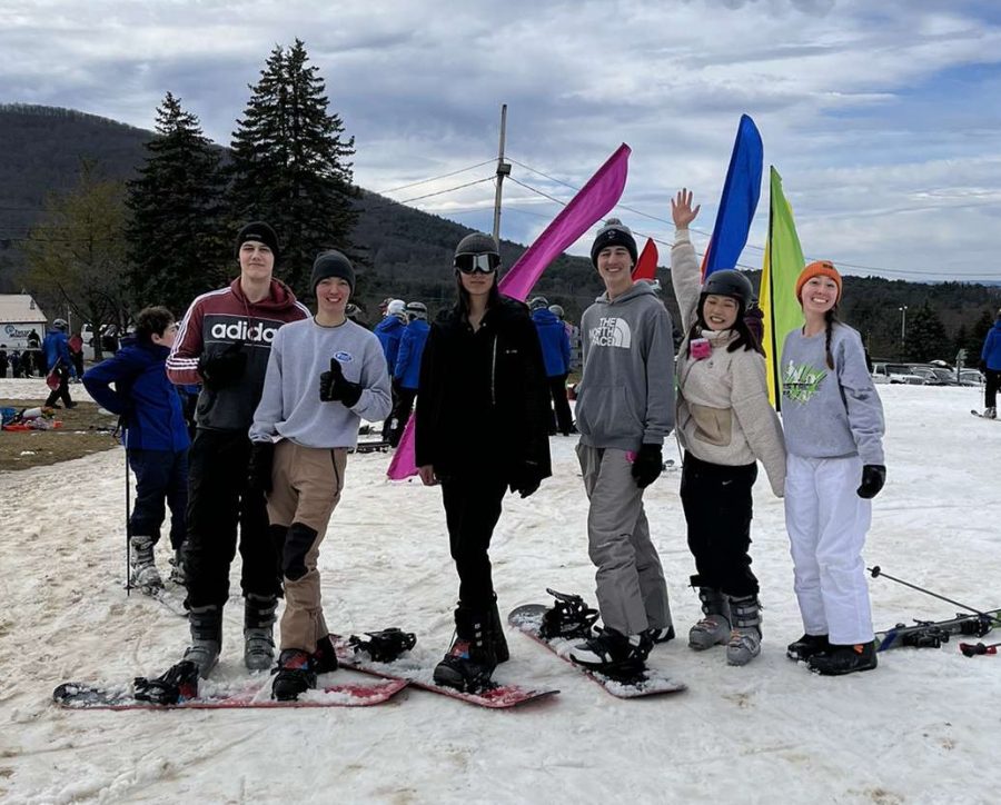Members of the ski club enjoy their first trip to Tussey Mountain this year.