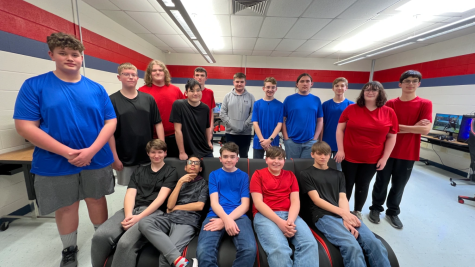 West Branch eSports team members, District One (red), District Two (blue), and alternates (black).