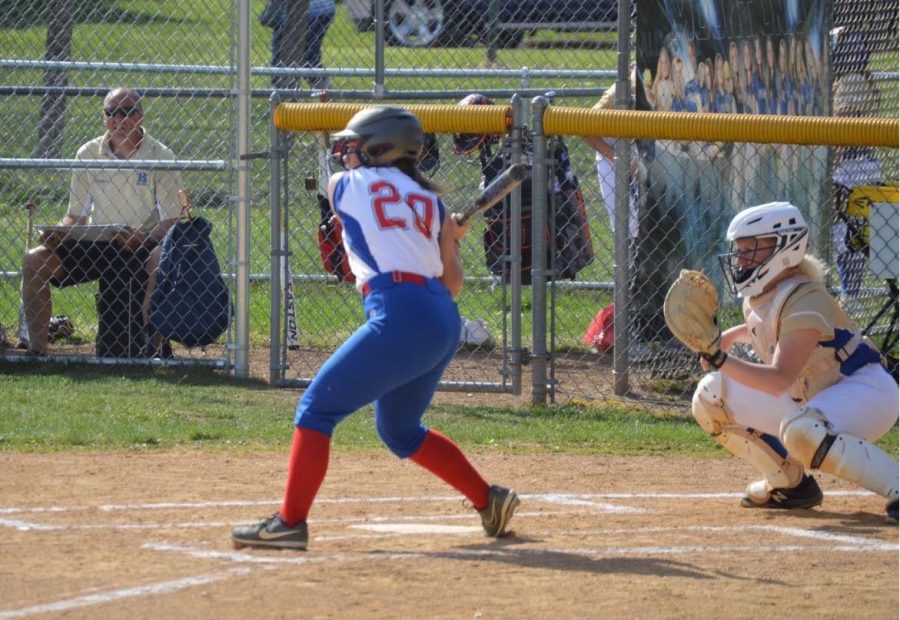 Brooke waits for a pitch in the batter’s box at a previous away game this season.
