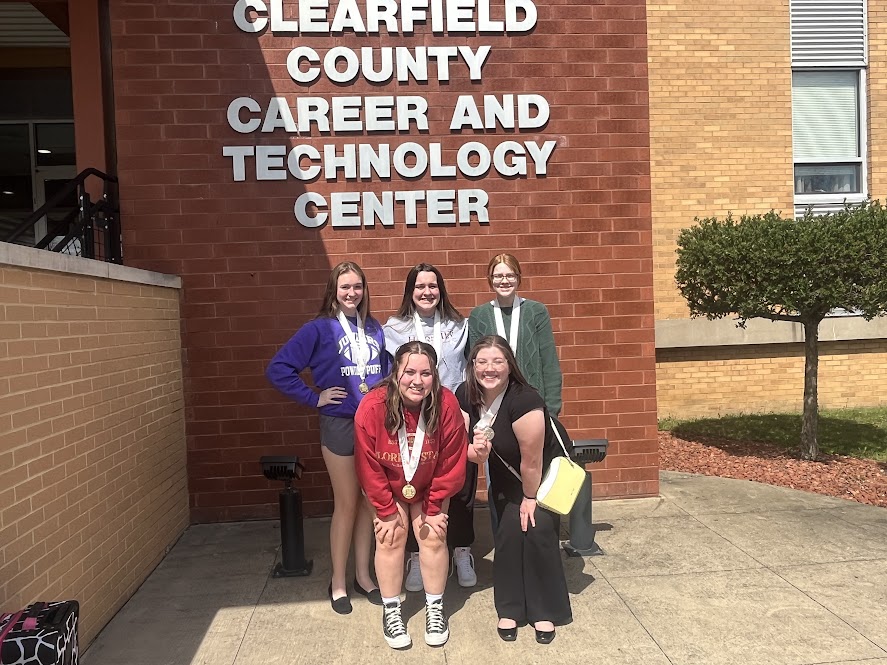 The five West Branch students pictured outside of the CCCTC, excited to have won their competition and qualify for Nationals.