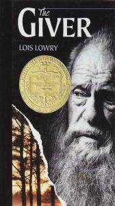 A copy of the book The Giver by Lois Lowry. 