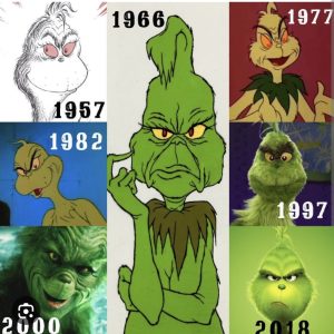 The Grinch's holiday character evolves on a heartwarming journey over time.