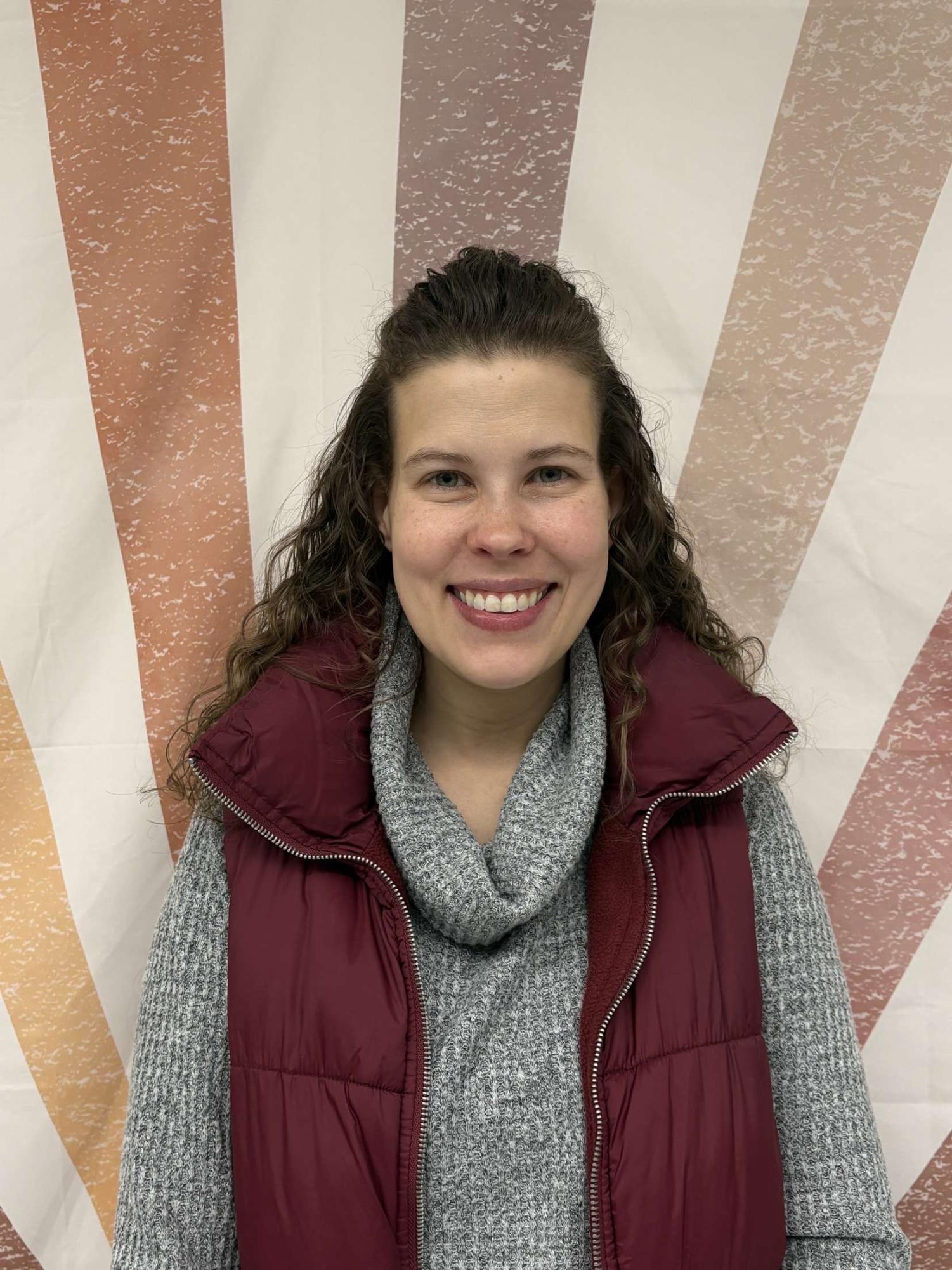 English teacher Sadie Dickson posing for a picture in her classroom.