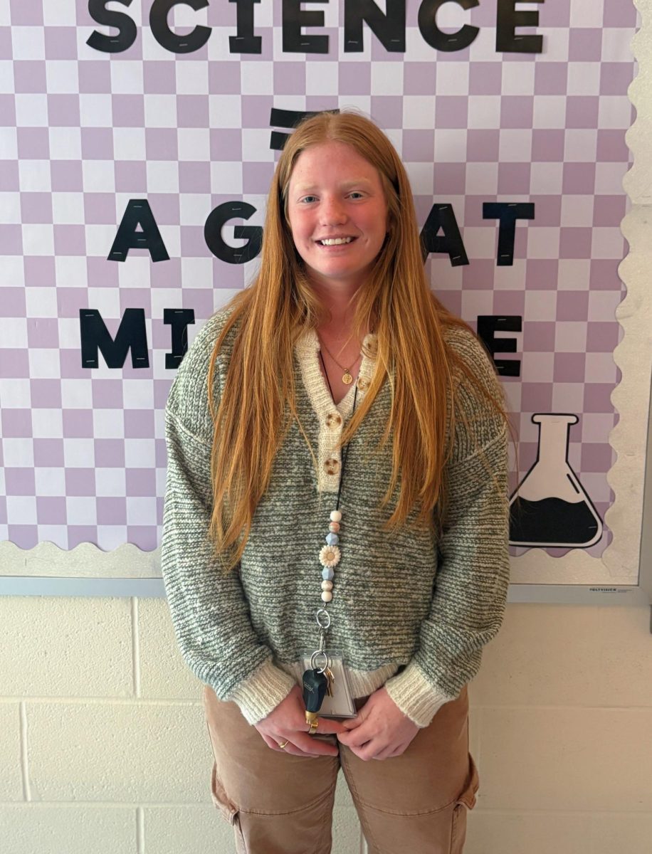 New science teacher Elisha Reed welcomes students into her fun and safe classroom, decorated with colorful and witty science posters