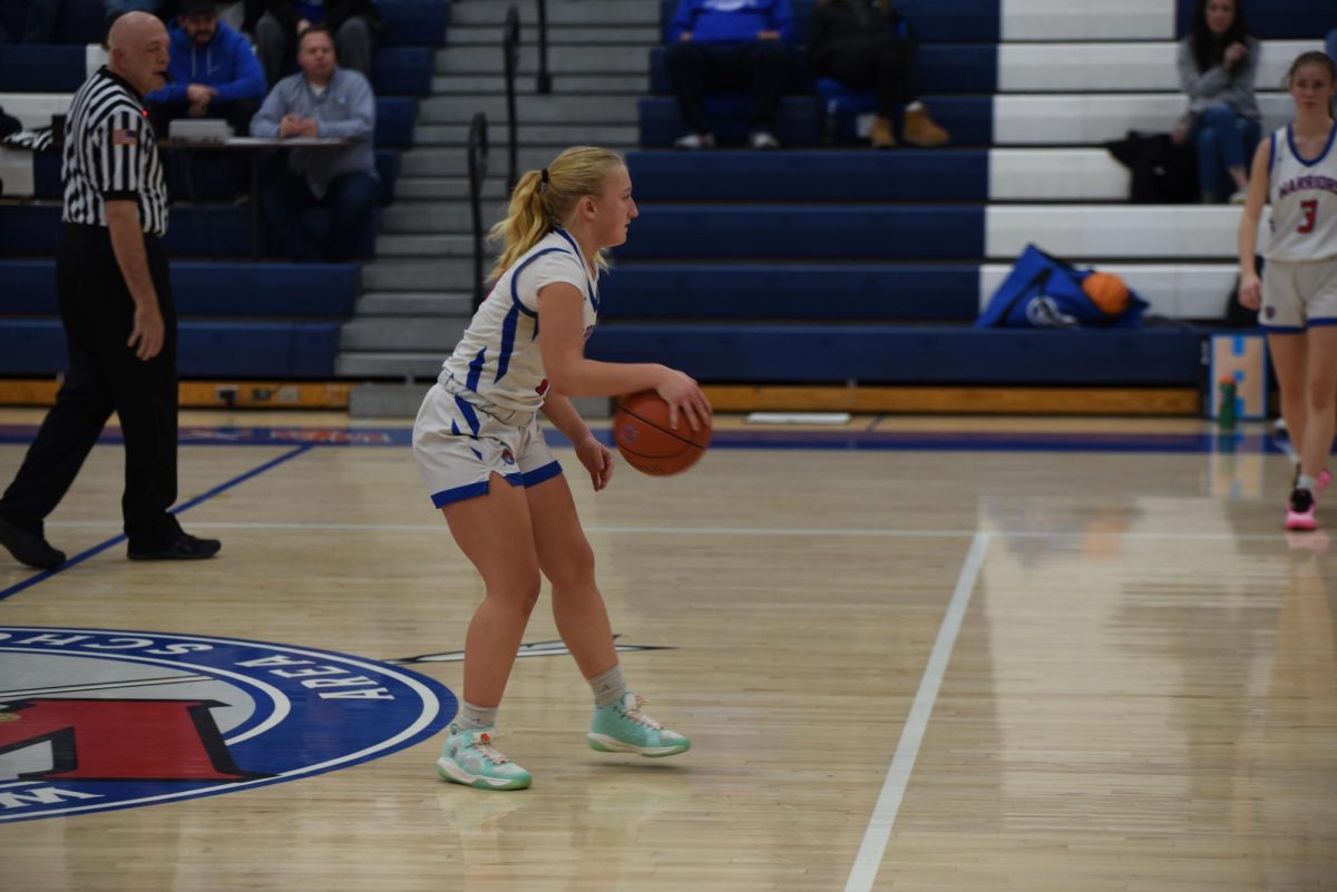 Nola Briscoe takes up the ball in an early-season game against Williamsburg.