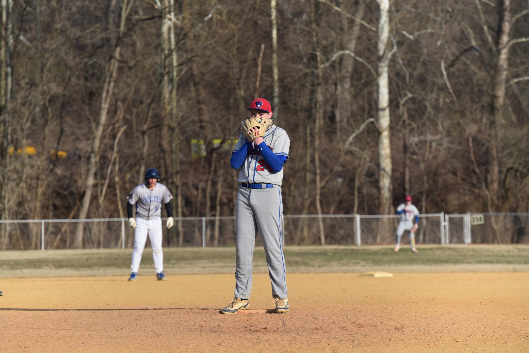
Caleb Hudson takes the mound for the Warriors during a game against Williamsburg. 
