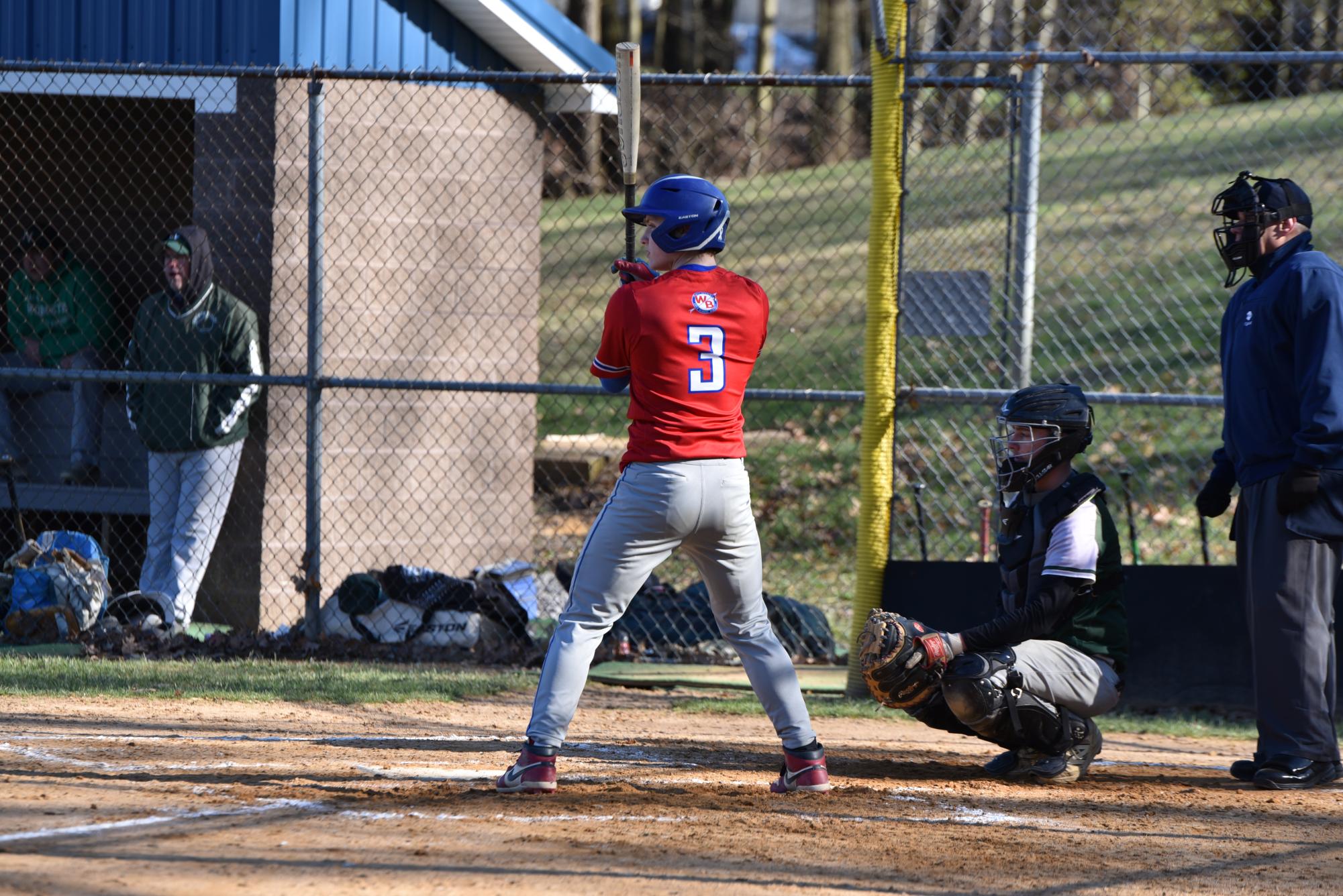 Nick Parks steps into the box in his first at-bat in their meeting against Bucktail.